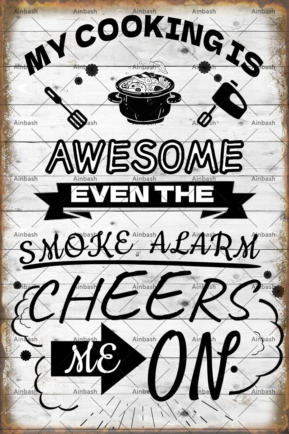 Home Cooking Quotes - Divertente targa in metallo con citazione