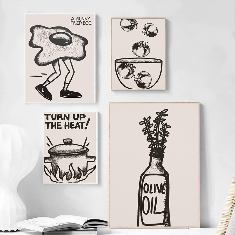 Home Cooking Quotes - Stampe murali da cucina con linea